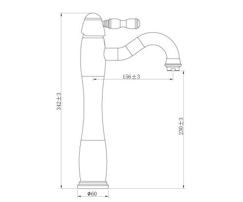 Смеситель для раковины Bronze de Luxe TIFFANY C912 на столешницу хром - фото 3