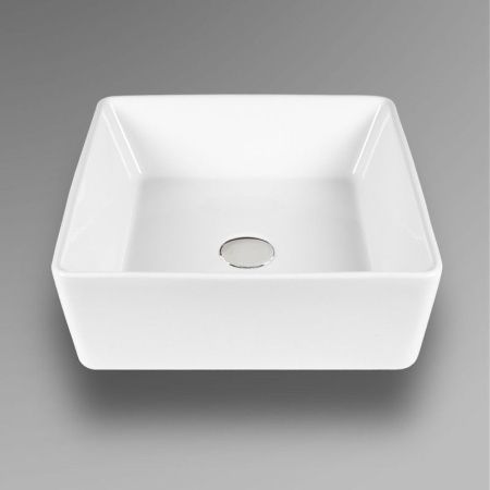 Раковина из сантехнического фарфора Bond Cube S54-390 40х40 накладная цвет белый без отверстий под смеситель