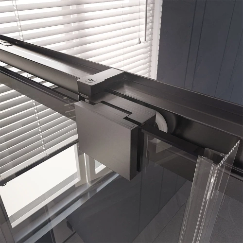Душевой уголок Veconi Premium Trento PTC30-SP-15090-GR-01-C4 150х90 стекло прозрачное профиль графит брашированный без поддона - фото 3