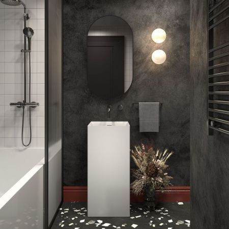Раковина акриловая Wellsee Pure BY Wellsee 230712000 40х40 напольная цвет белый без отверстий под смеситель