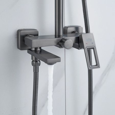 Душевая стойка Raffine F3696T настенная цвет оружейная сталь