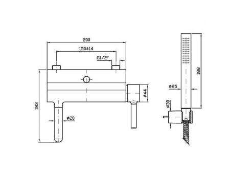 Смеситель для ванны ZUCCHETTI ZP6181 настенный хром