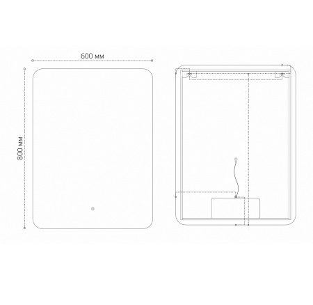 Зеркало в ванную Grossman ELEGANS-норма BLACK 1760802 60х80 цвет Черный