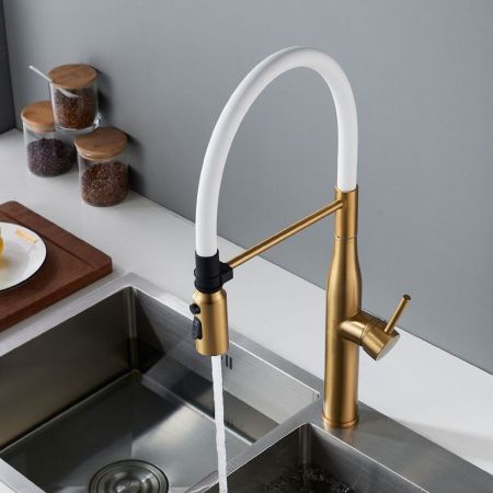 Смеситель для кухни Shevanik S123G-1 на мойку золото