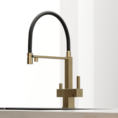 Смеситель для кухни Sancos Moro SC4006BG на мойку брашированное золото/черный