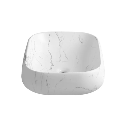 Раковина из сантехнического фарфора Cerutti SPA CR0086 MMW2 57х40 накладная цвет мрамор матовый белый - фото 5