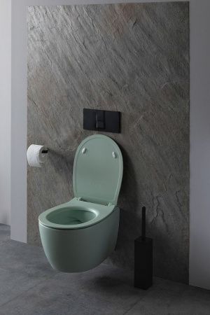 Чаша унитаза подвесная Allen Brau Fantasy 4.11004.MT цвет зеленый без сиденья безободковая каскадный смыв