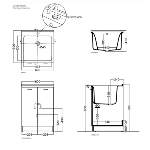 Раковина Kerasan Aquadom 60 см 029401*0 встраиваемая цвет белый - фото 2