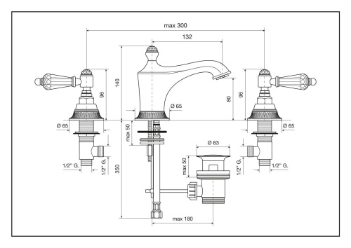 Смесители Emmevi The One 98033LCSWNE/CR на столешницу хром - фото 2
