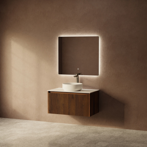 Тумба с раковиной ArtDecco Camilla (Камилла) ACM08W22S300 80x45x40 подвесная цвет черный орех - фото 2