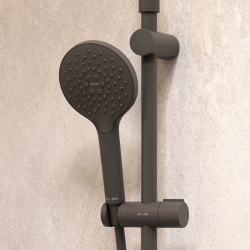 Комплект душевого уголка с душевой системой и аксессуарами Am.Pm Gem S WK93EQ стекло прозрачное профиль черный матовый без поддона - фото 5