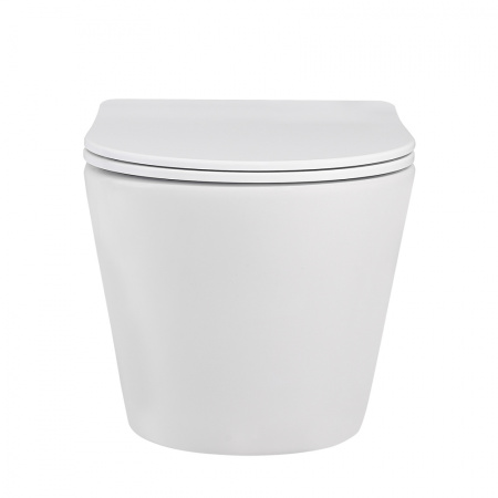 Унитаз подвесной Abber Bequem AC1102MW белый матовый с сиденьем микролифт безободковый каскадный смыв