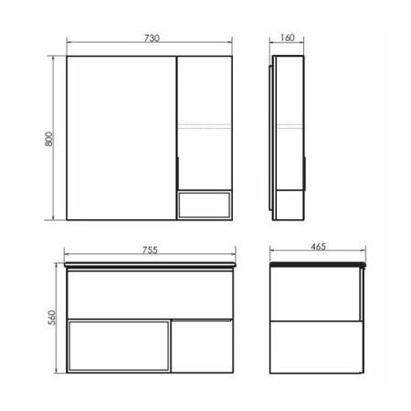 Зеркало-шкаф Comforty Франкфурт 00004151044CF 70х80 подвесной цвет коричневый