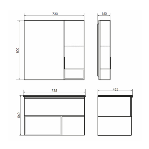 Зеркало-шкаф Comforty Франкфурт 00004151044CF 73х80 - фото 2