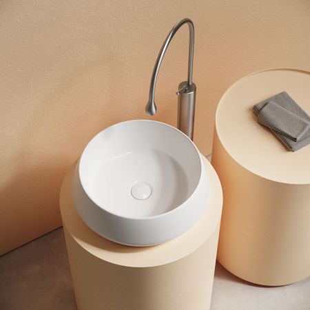 Раковина из сантехнического фарфора Ceramica Nova MAYA CN12004 40х40 накладная цвет белый без отверстий под смеситель