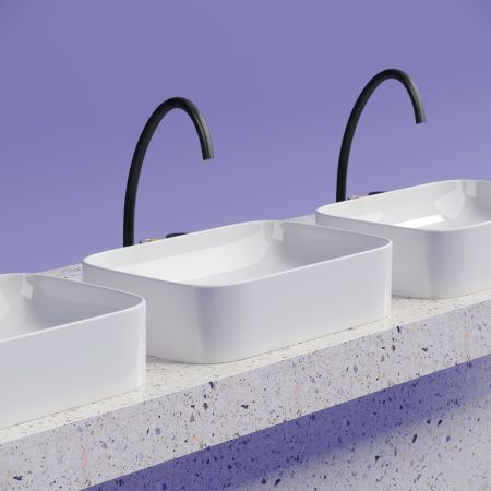 Раковина из сантехнического фарфора Ceramica Nova ELEMENT CN6053 60х40 накладная цвет белый без отверстий под смеситель