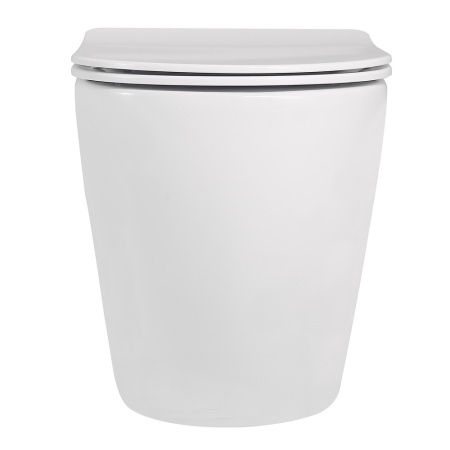 Унитаз приставной Abber Bequem AC1111 белый с сиденьем микролифт безободковый каскадный смыв