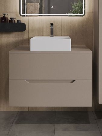 Тумба с раковиной Orange Line Li-80TuLMDF+B04-405W 80х50 цвет бежевый