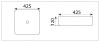 Раковина из санфаянса CeramaLux D1305H004 43х43 накладная цвет черный глянцевый 1 отверстие под смеситель