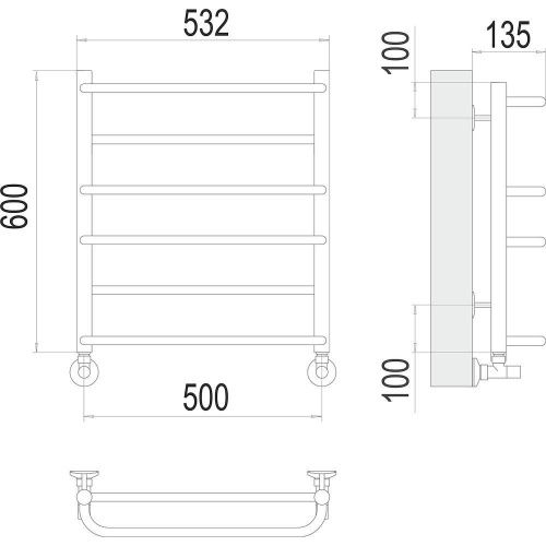 Полотенцесушитель водяной Terminus 4670078530141 55х60 хром - фото 3