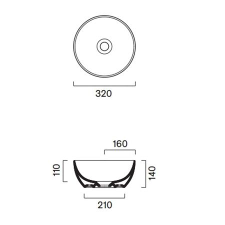 Раковина керамическая Catalano Sfera 523320001 30 см накладная цвет белый без отверстий под смеситель