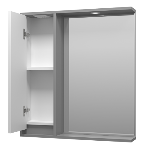 Зеркало-шкаф Brevita Balaton BAL-04075-01-01Л 73х14х80 подвесной цвет белый/серый - фото 4 Зеркало-шкаф Brevita Balaton BAL-04075-01-01Л 73х14х80 подвесной цвет белый/серый - фото 4