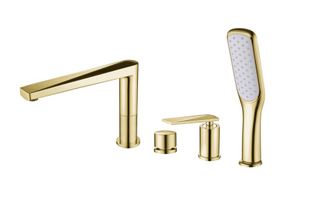 Смеситель Boheme Venturo 380 на борт ванны золото