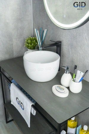 Раковина керамическая Gid Creativo 51186 40х30 накладная цвет белый без отверстий под смеситель