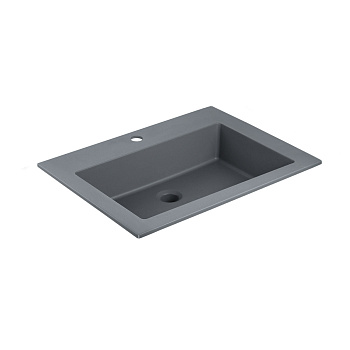 Раковина кварцевая Vincea VCB-13600G 60х48 встраиваемая цвет серый матовый 1 отверстие под смеситель