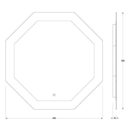 Зеркало с подсветкой Evoform Ledshine BY 2605 80х80 подвесное