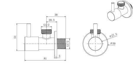 Переходник угловой Aquatek AQ2450CR