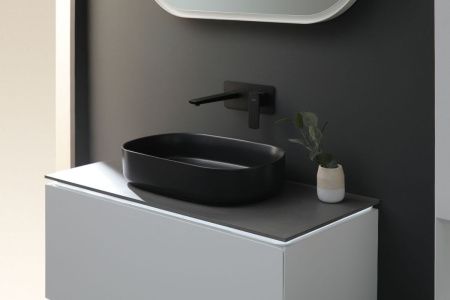 Раковина керамическая Allen Brau Fantasy 4.11022.31 60х40 накладная цвет черный без отверстий под смеситель