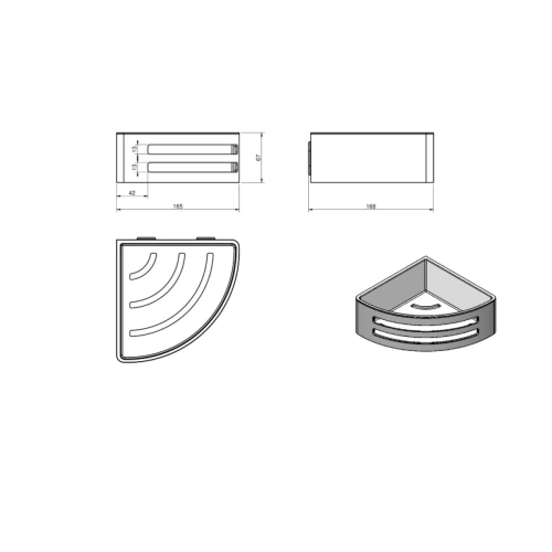 Полка для душа Langberger BLACK EDITION 75660-BPC - фото 2