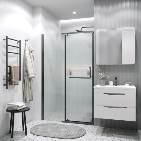 Душевая дверь Grossman Pragma 100.K33.03.110.21.02 110х195 стекло текстурное профиль черный матовый