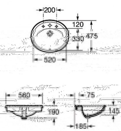 Раковина из сантехнического фарфора Roca Adora 7327203000 60х50 встраиваемая цвет белый