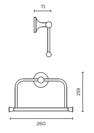 Полотенцедержатель AltroBagno Corposso AltroBagnoCorposo081312Gl
