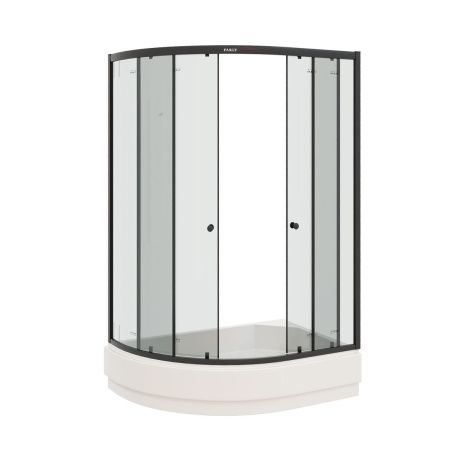 Душевой уголок Parly ZEM1201ВR 120х80 стекло прозрачное профиль черный с поддоном