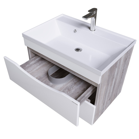 Тумба под раковину Grossman Талис 107011 69х45х50 подвесная цвет бетон пайн/белый глянец