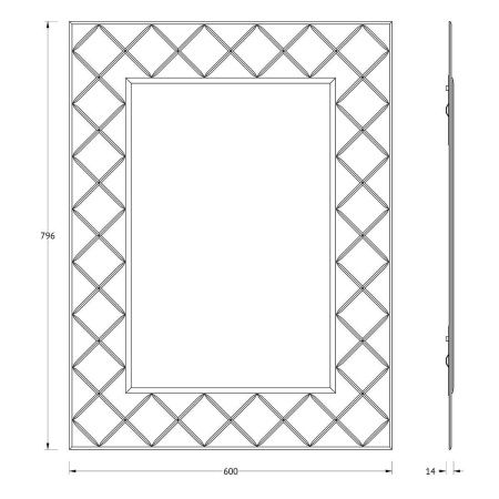 Зеркало Evoform Florentina BY 5002 60х80 подвесное