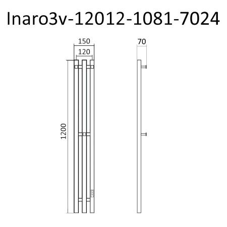 Полотенцесушитель электрический Маргроид Inaro3v профильный Inaro3v-12012-1081-7024 15х120 серый