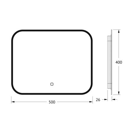 Зеркало с подсветкой Defesto AURA DF 2971SH 50х40 подвесное