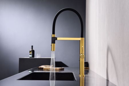 Смеситель для кухни Paulmark LEADER Le214101-BG на мойку золото