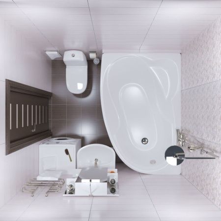 Ванна акриловая Тритон Изабель Щ0000048747 170х100 пристенная асимметричная без каркаса