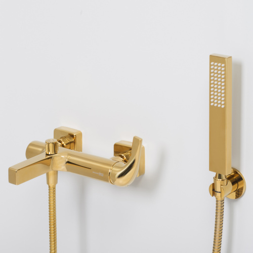 Смеситель для ванны WasserKRAFT Sauer 7100 7101 настенный золото - фото 2
