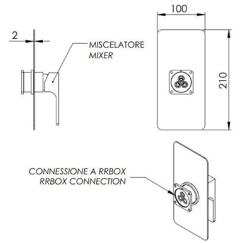 Смеситель для душа Remer Absolute AU30KBNO встраиваемый в стену черный - фото 2