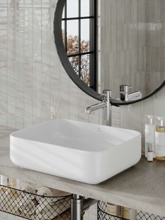 Раковина из сантехнического фарфора Orange B03-600W 60х40 накладная цвет белый