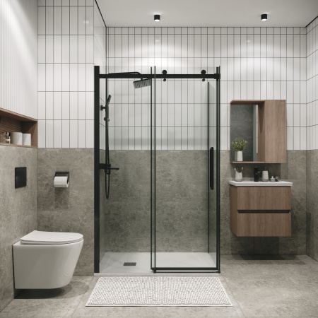 Душевая перегородка Grossman Classic 200.K33.04.80.42.00 80х195 стекло прозрачное профиль графит