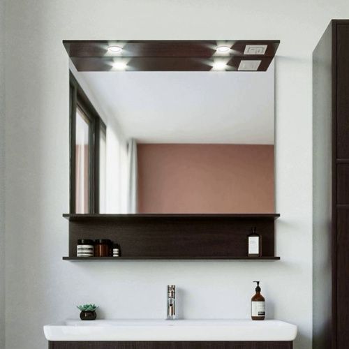 Зеркало с подсветкой Бриклаер 4627125415074 90х90 цвет венге - фото 2