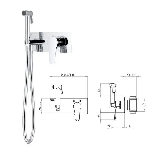 Гигиенический душ Teska ELSA PRO BTK6407 золото - фото 2