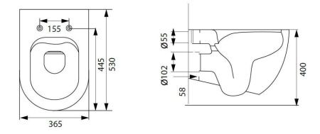 Чаша унитаза подвесная Allen Brau Reality 4.32006.31 цвет черный без сиденья безободковая каскадный смыв